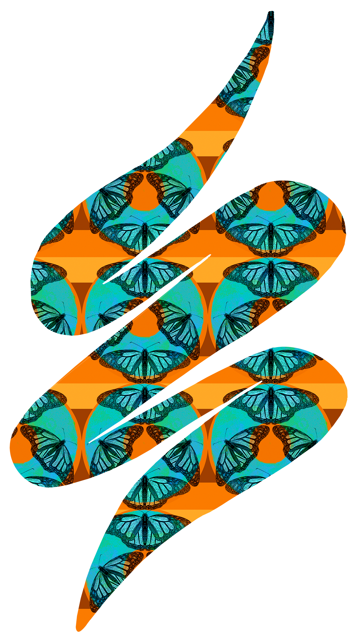 Organic Pocket T-Shirt - Blue Donut Butterfly Swoop