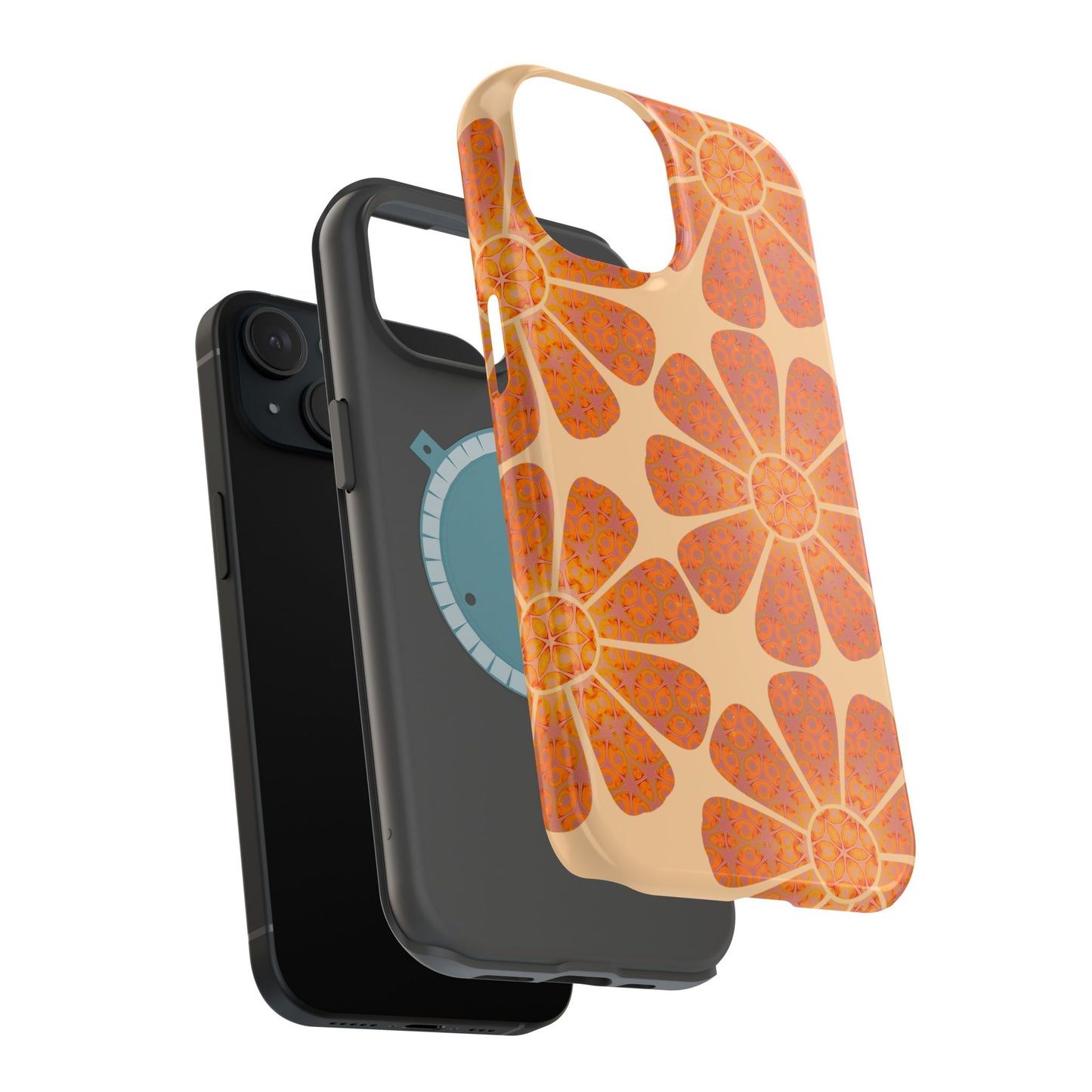 Magnetic iPhone Case - Batik Eyes Flower Pattern