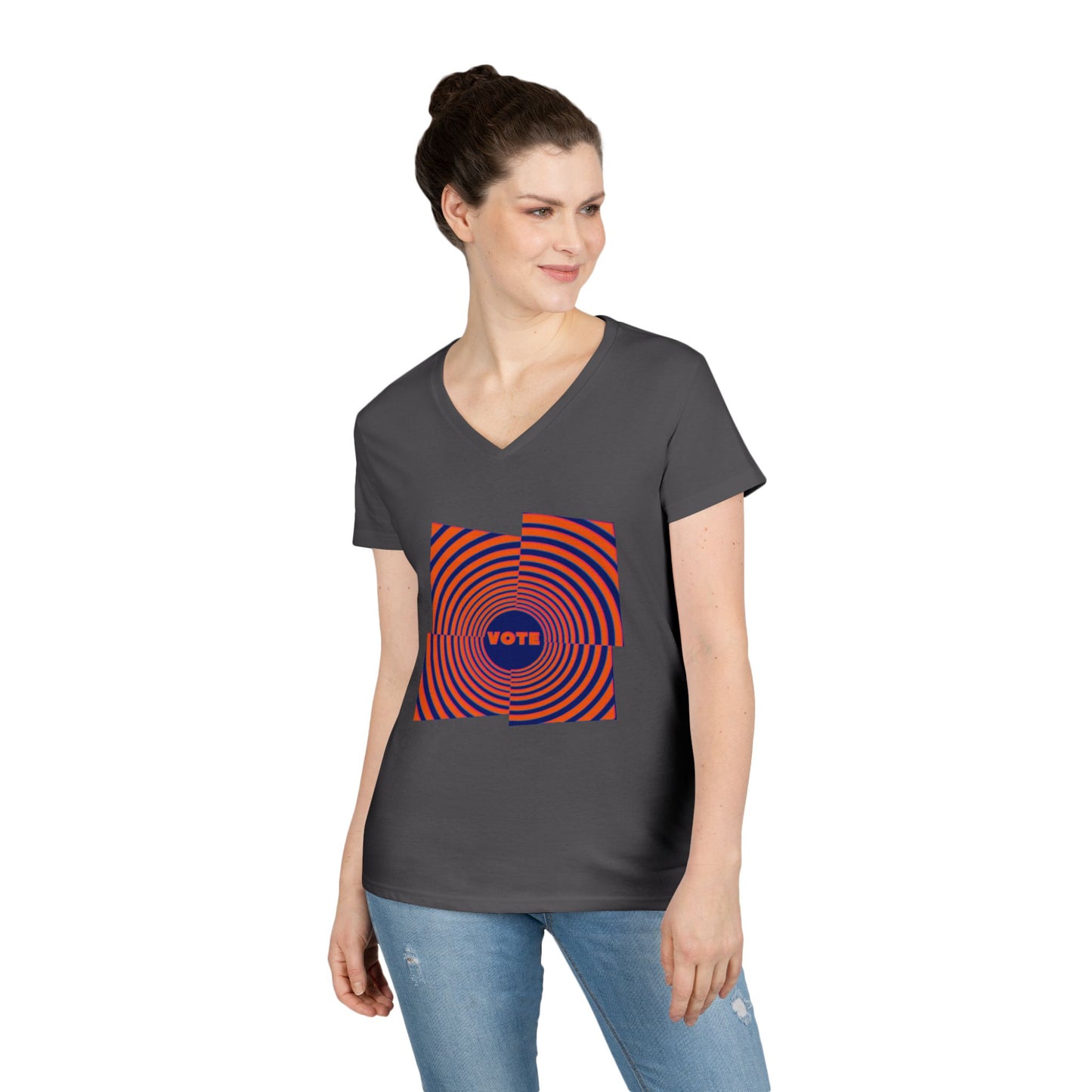 Ladies' V-Neck T-Shirt - Psychedelic Vote