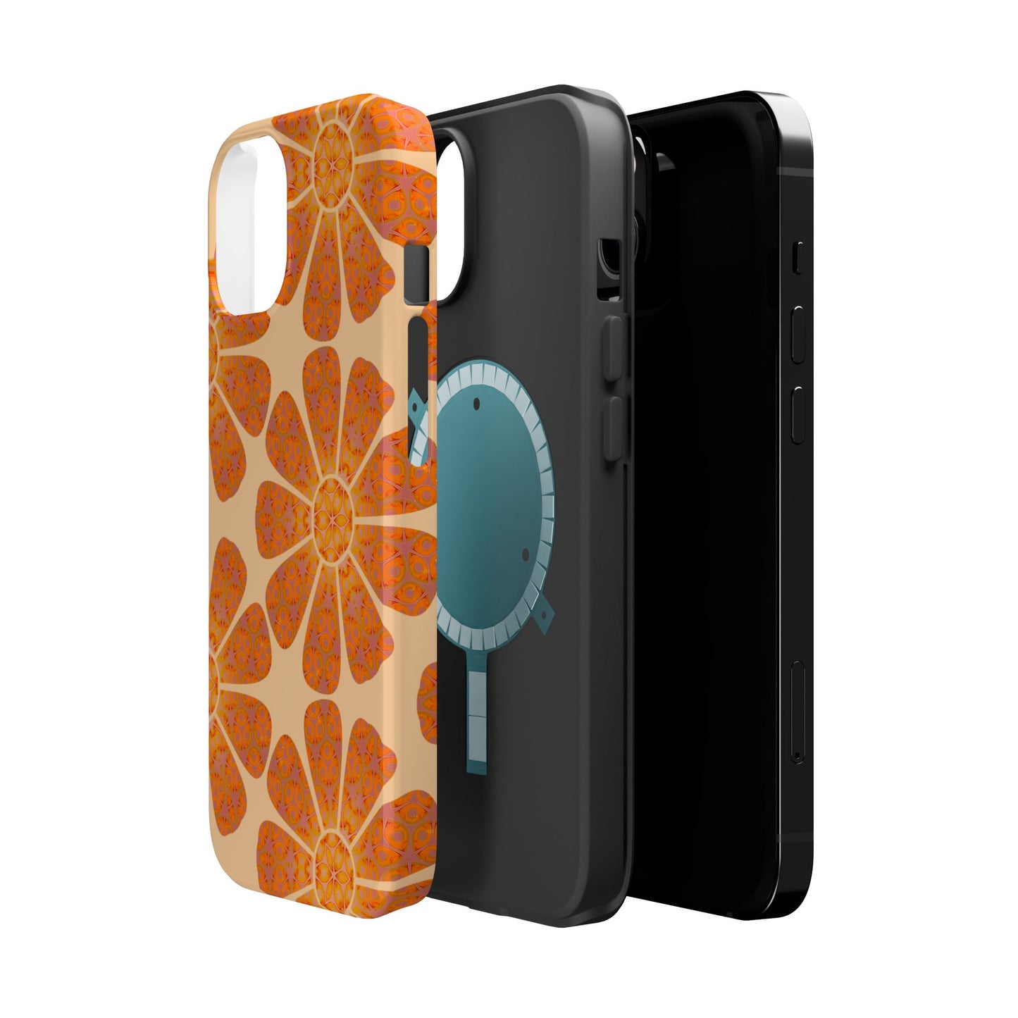 Magnetic iPhone Case - Batik Eyes Flower Pattern