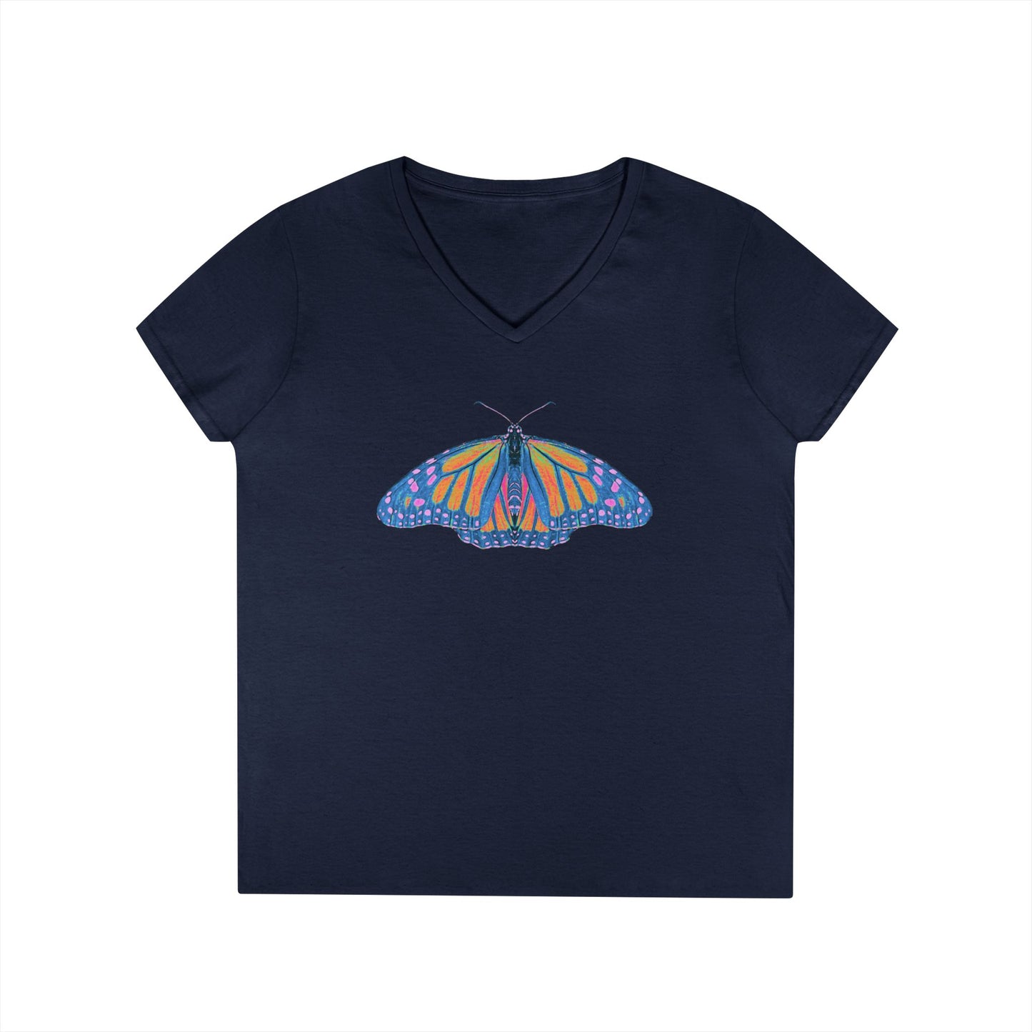 Ladies' V-Neck T-Shirt - Thermal Butterfly