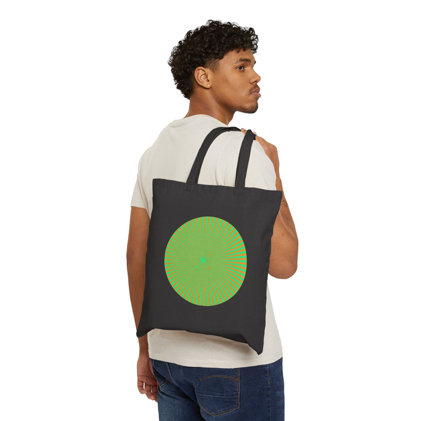 Cotton Canvas Tote Bag - Psychedelic Sun Eye