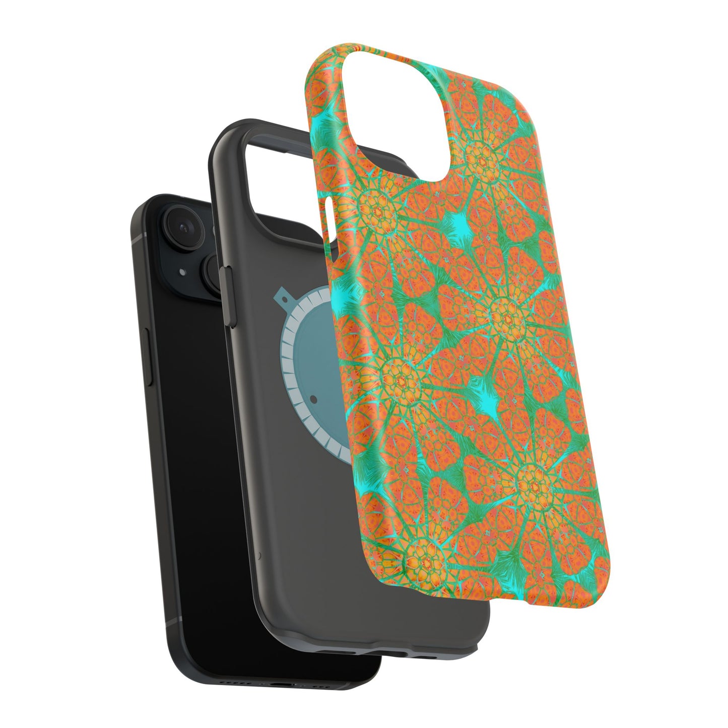 Magnetic iPhone Case - Cracked Batik Eye Flower