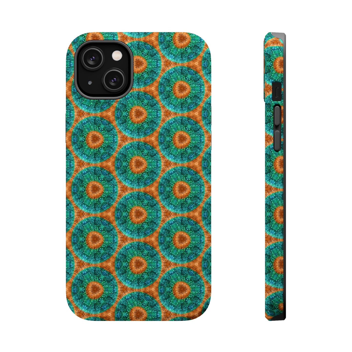 Magnetic iPhone Case - Blue Fuzzy Flower Donut