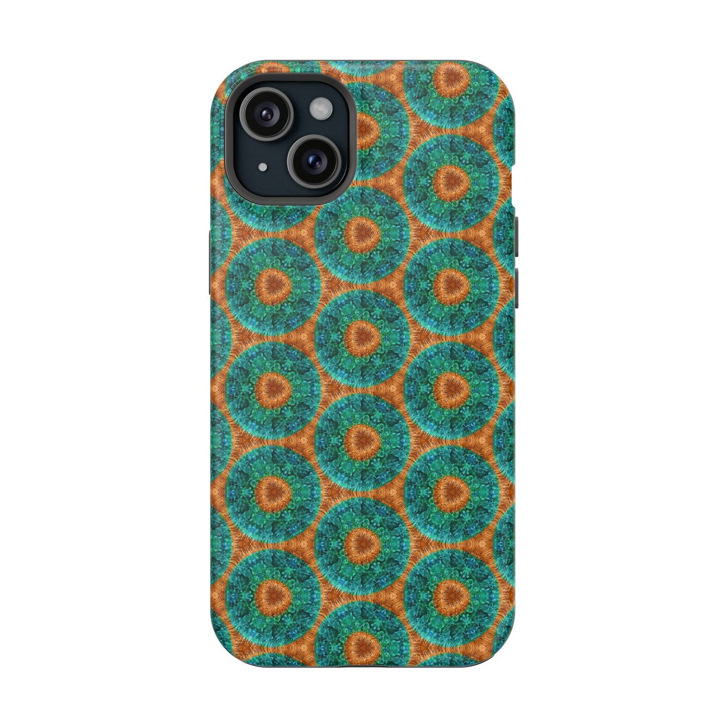 Magnetic iPhone Case - Blue Fuzzy Flower Donut