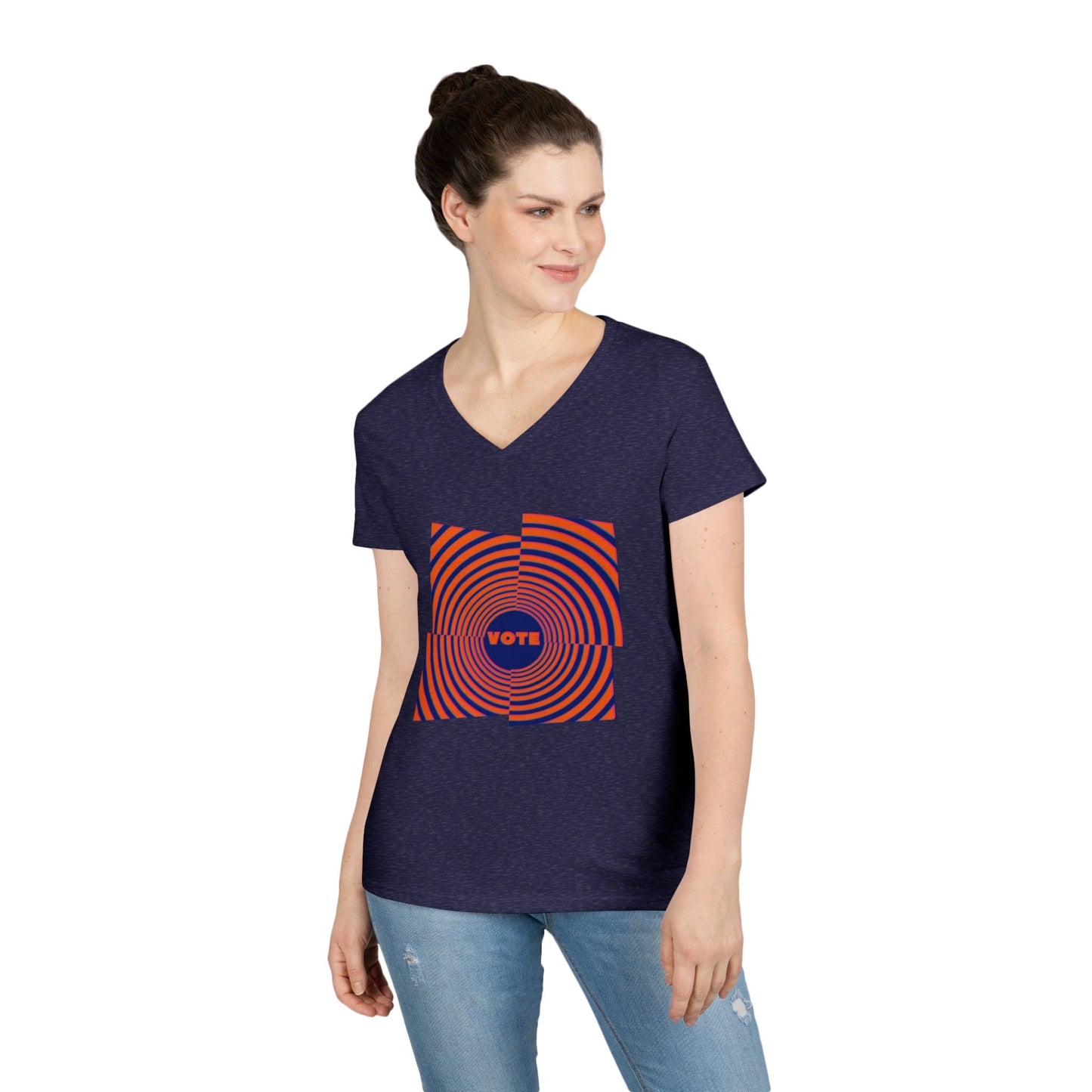 Ladies' V-Neck T-Shirt - Psychedelic Vote