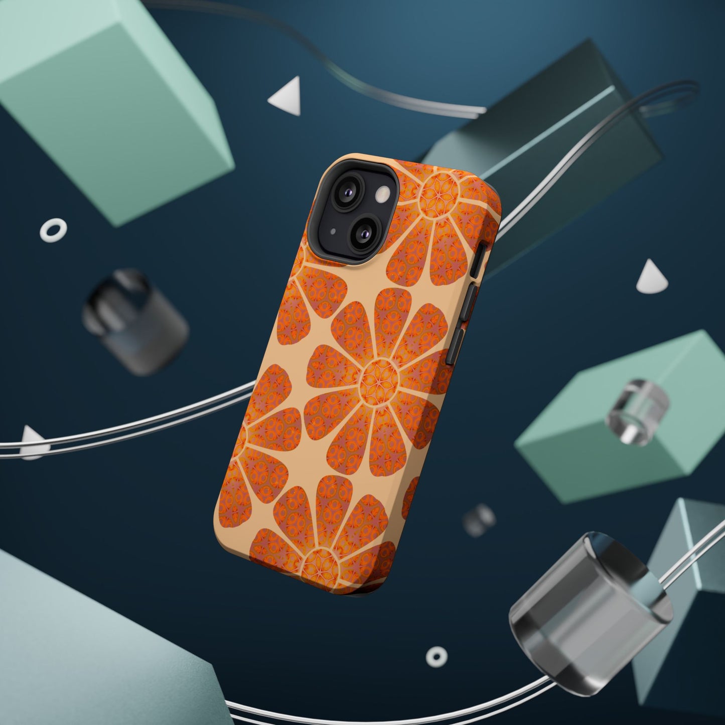 Magnetic iPhone Case - Batik Eyes Flower Pattern