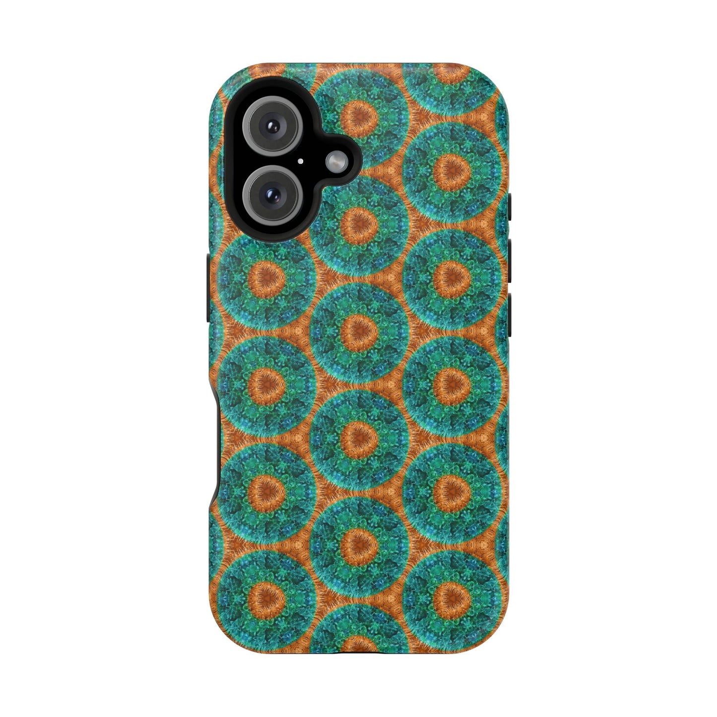 Magnetic iPhone Case - Blue Fuzzy Flower Donut