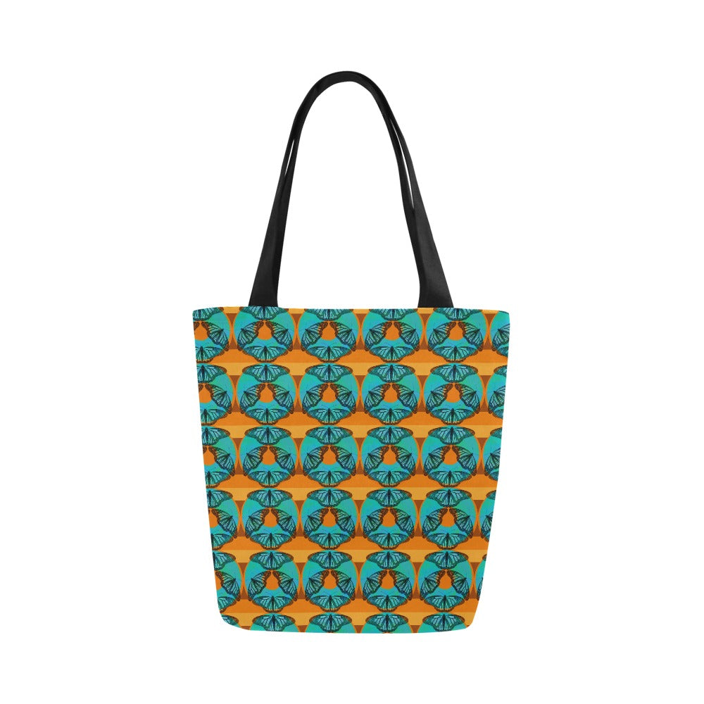 Premium All Print Canvas Tote Bag - Blue Butterfly Donut