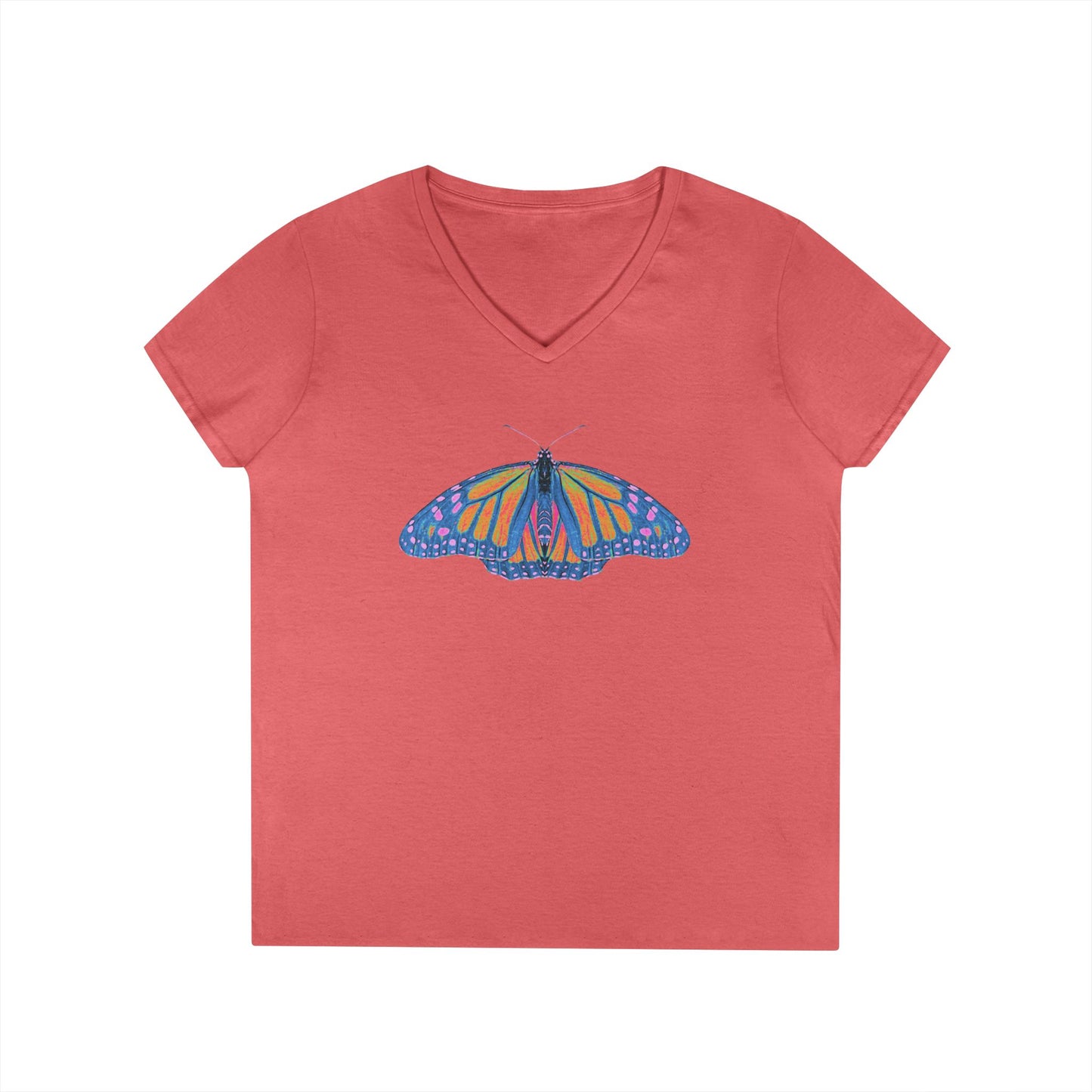Ladies' V-Neck T-Shirt - Thermal Butterfly