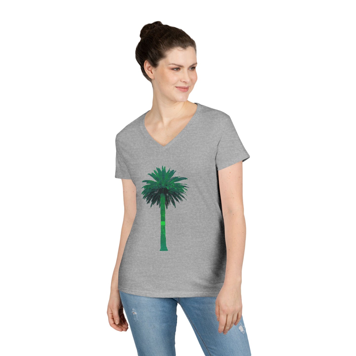 Ladies' V-Neck T-Shirt - Big Palm