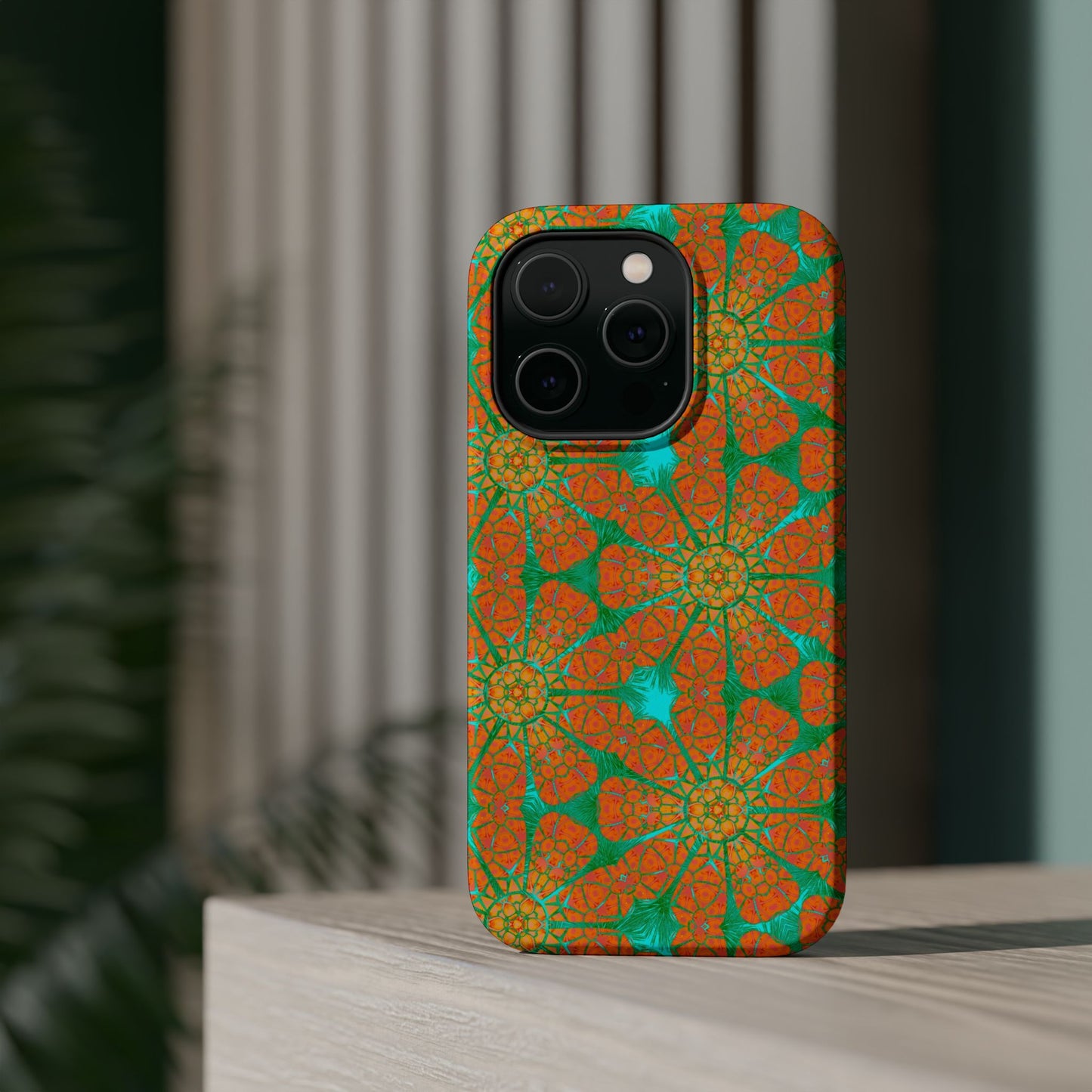 Magnetic iPhone Case - Cracked Batik Eye Flower