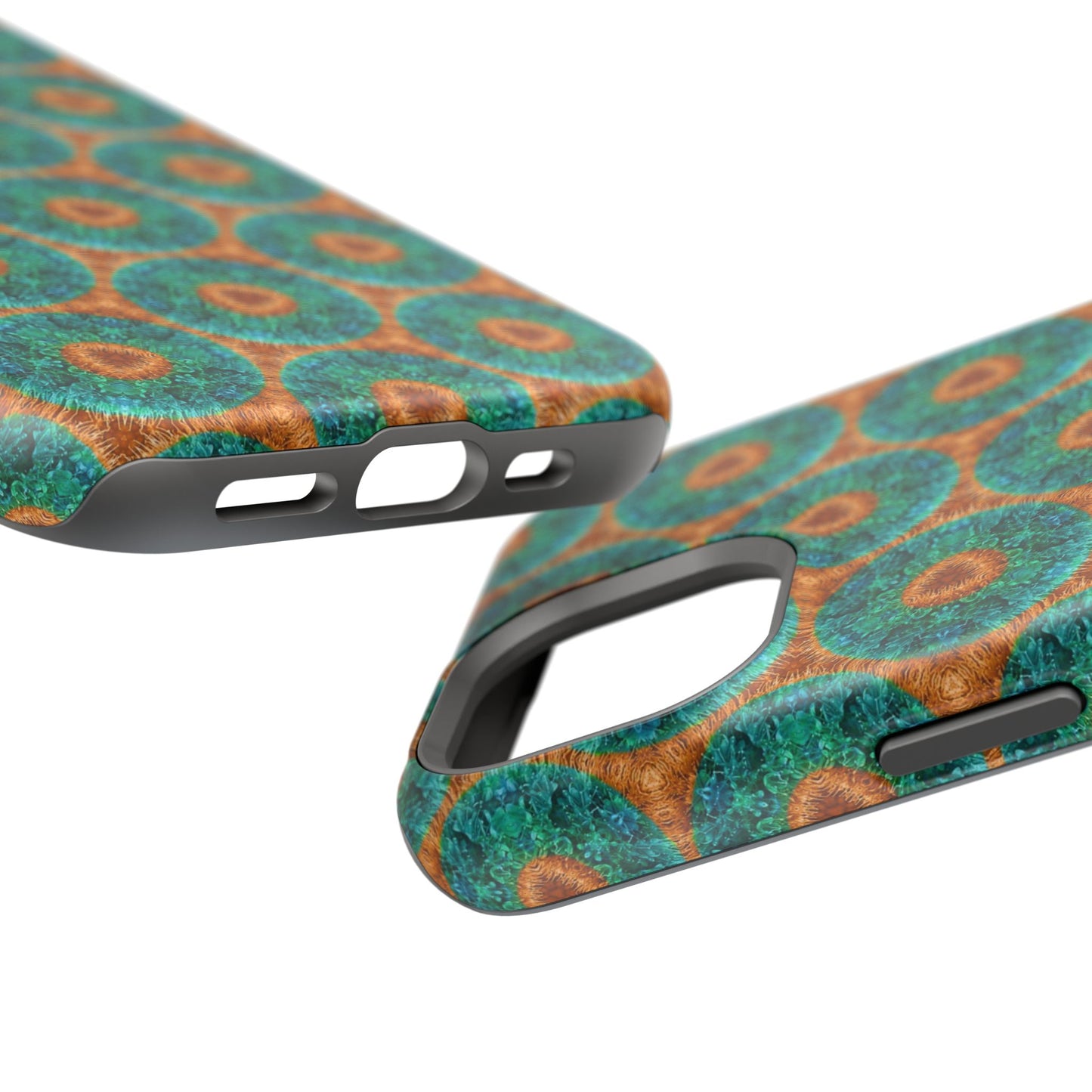 Magnetic iPhone Case - Blue Fuzzy Flower Donut