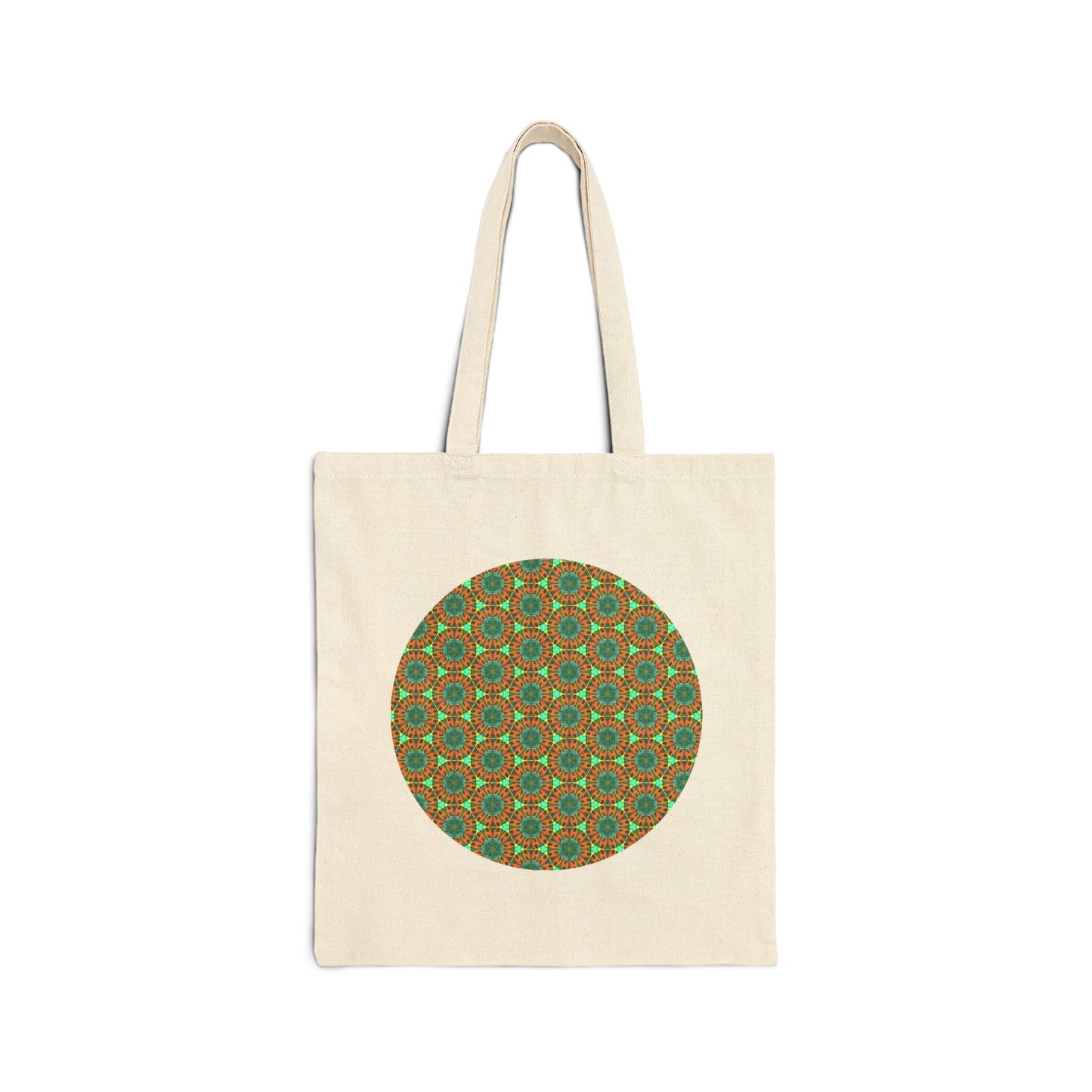 Cotton Canvas Tote Bag - Tapa Circles