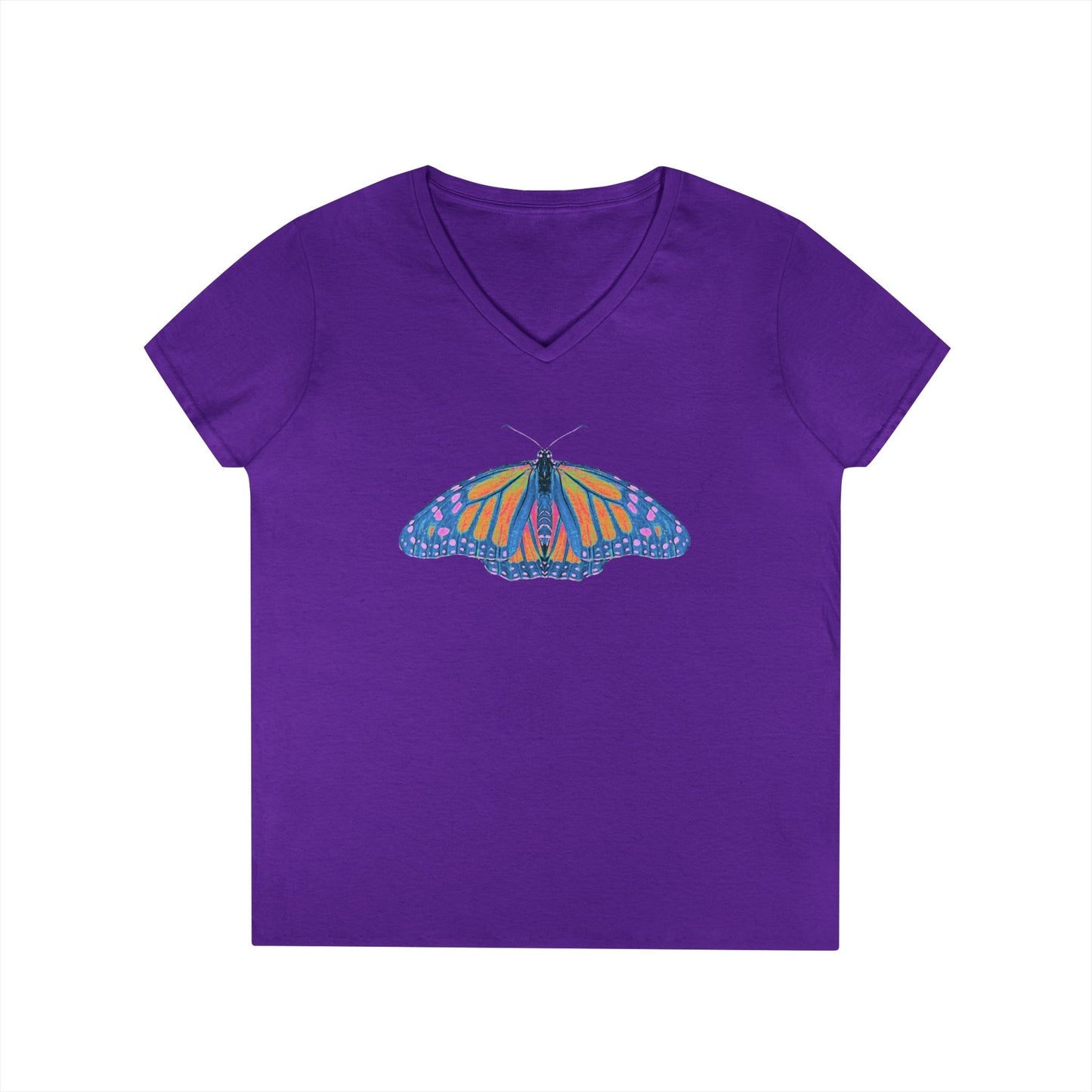 Ladies' V-Neck T-Shirt - Thermal Butterfly