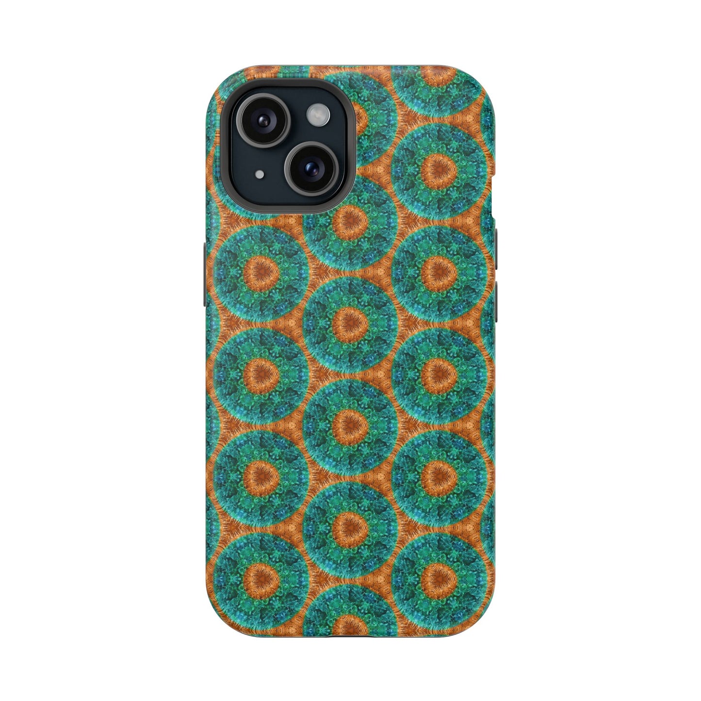 Magnetic iPhone Case - Blue Fuzzy Flower Donut