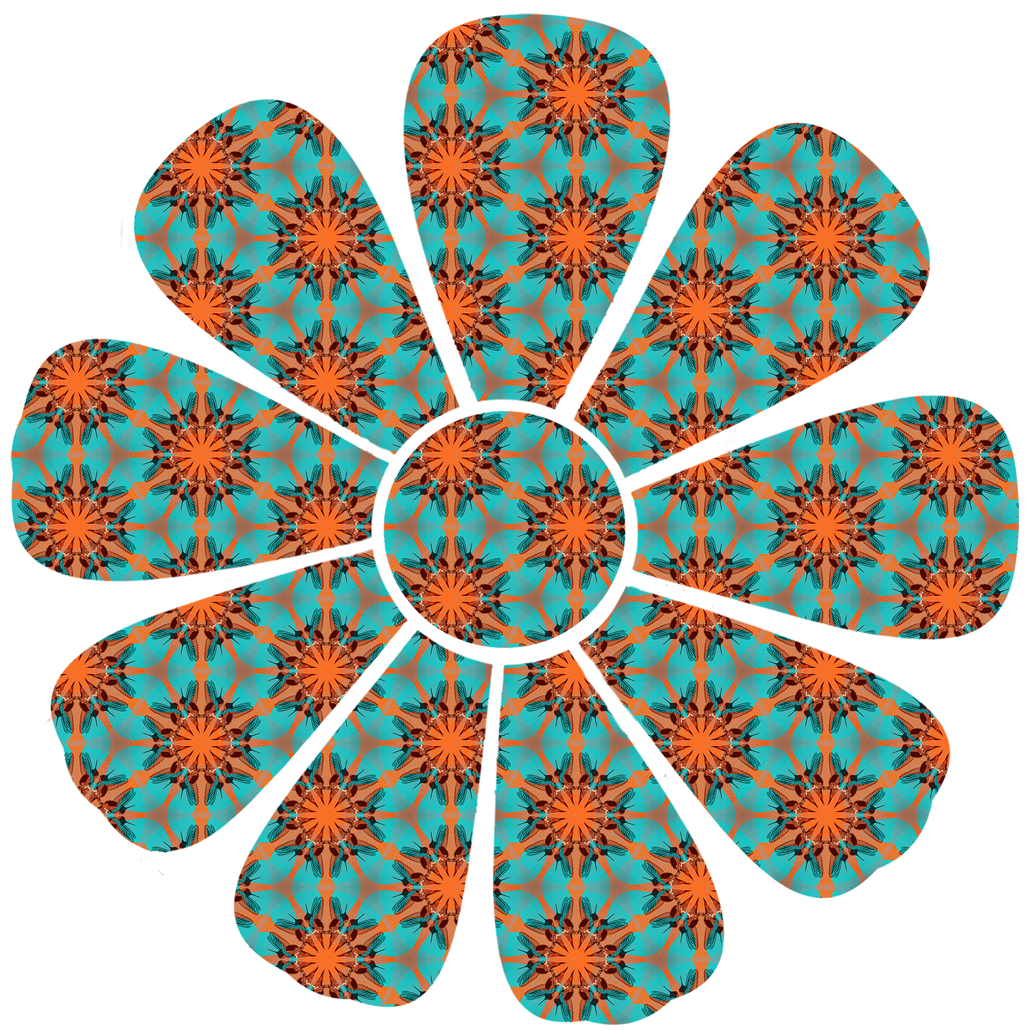 Organic Pocket T-Shirt - Red Hummingbird Circle Flower