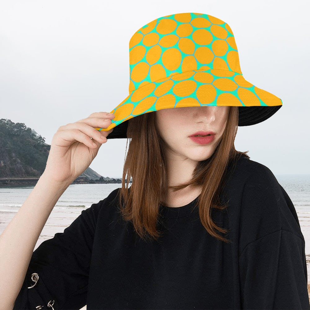 Women's All Over Print Bucket Hat - Lemon Bubbles
