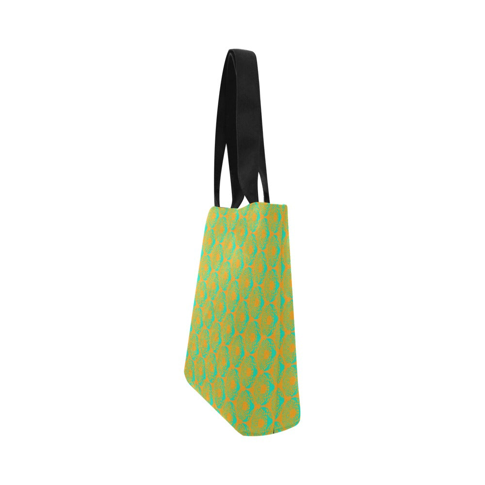 Premium All Print Canvas Tote Bag - Orange Psychedelic Donut