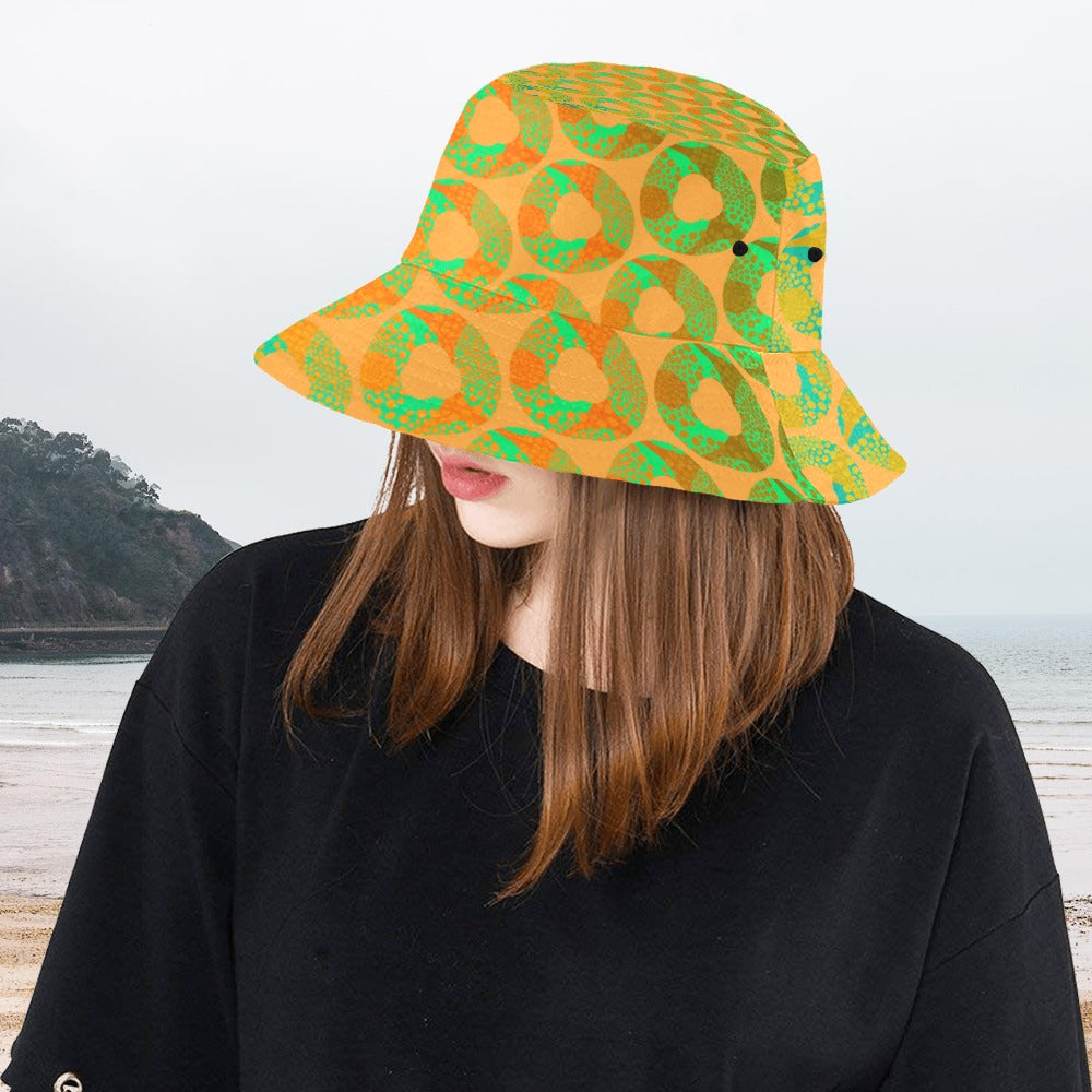 Women's All Over Print Bucket Hat - Psychedelic Donut Squeeze