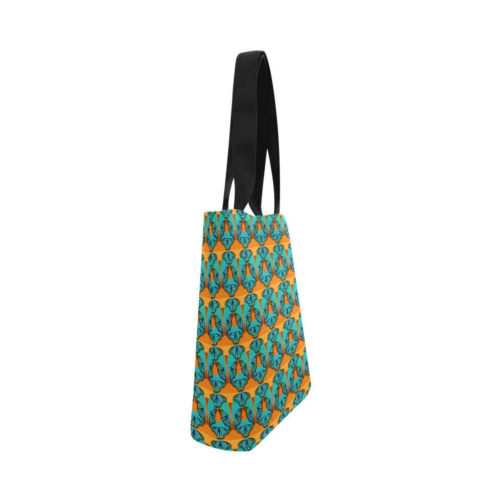 Premium All Print Canvas Tote Bag - Blue Butterfly Donut