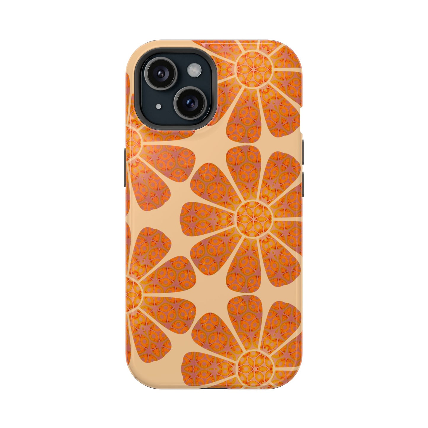 Magnetic iPhone Case - Batik Eyes Flower Pattern