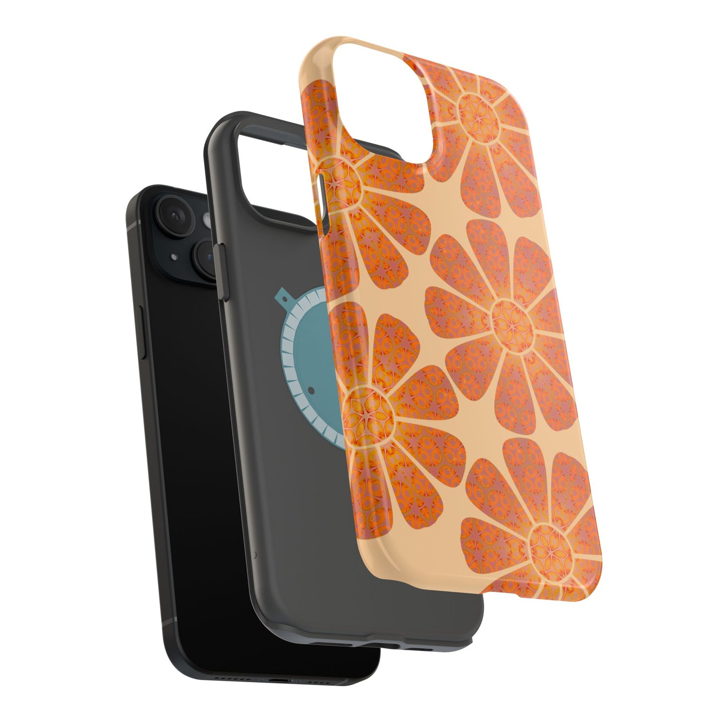 Magnetic iPhone Case - Batik Eyes Flower Pattern