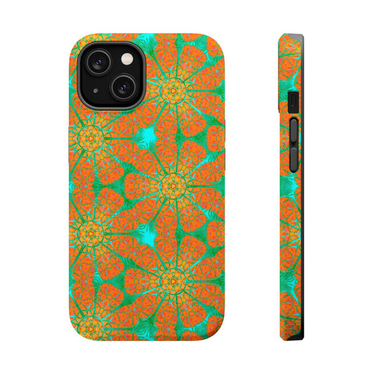 Magnetic iPhone Case - Cracked Batik Eye Flower