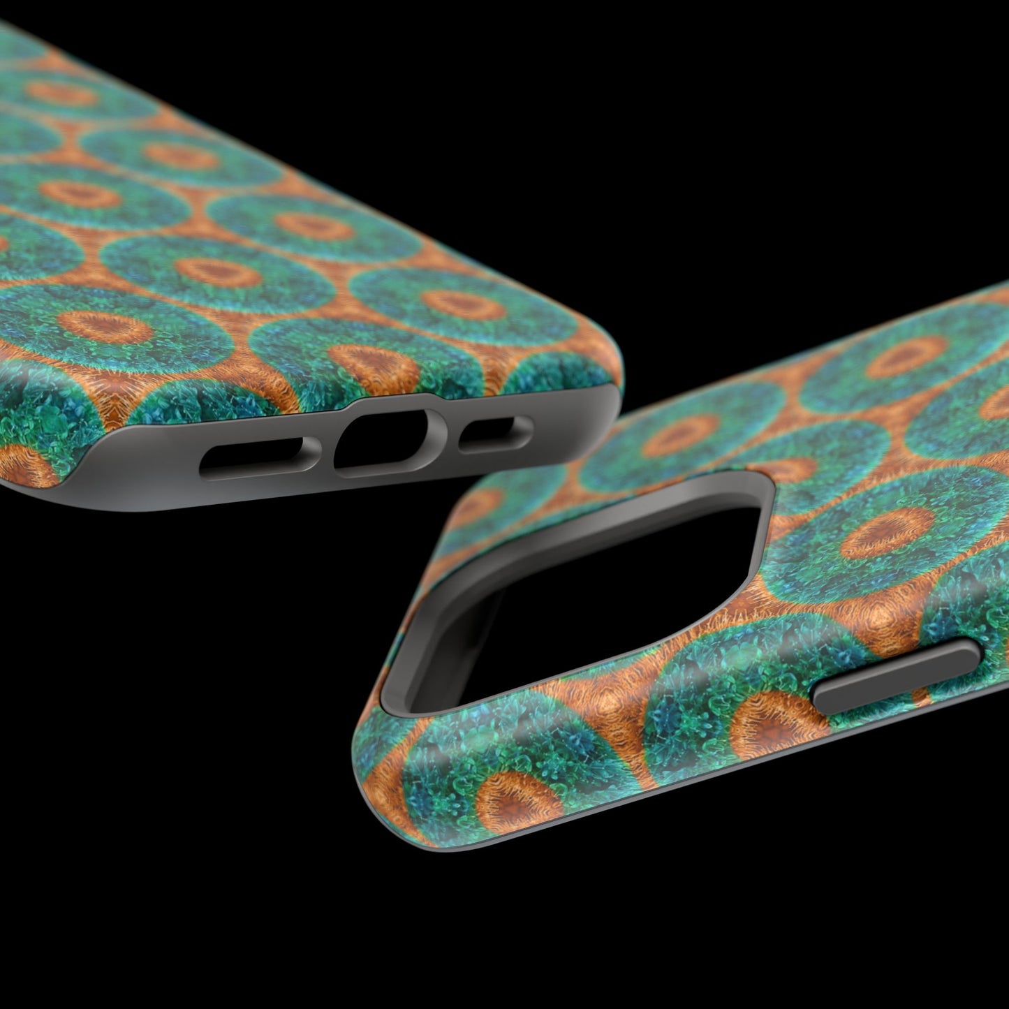 Magnetic iPhone Case - Blue Fuzzy Flower Donut
