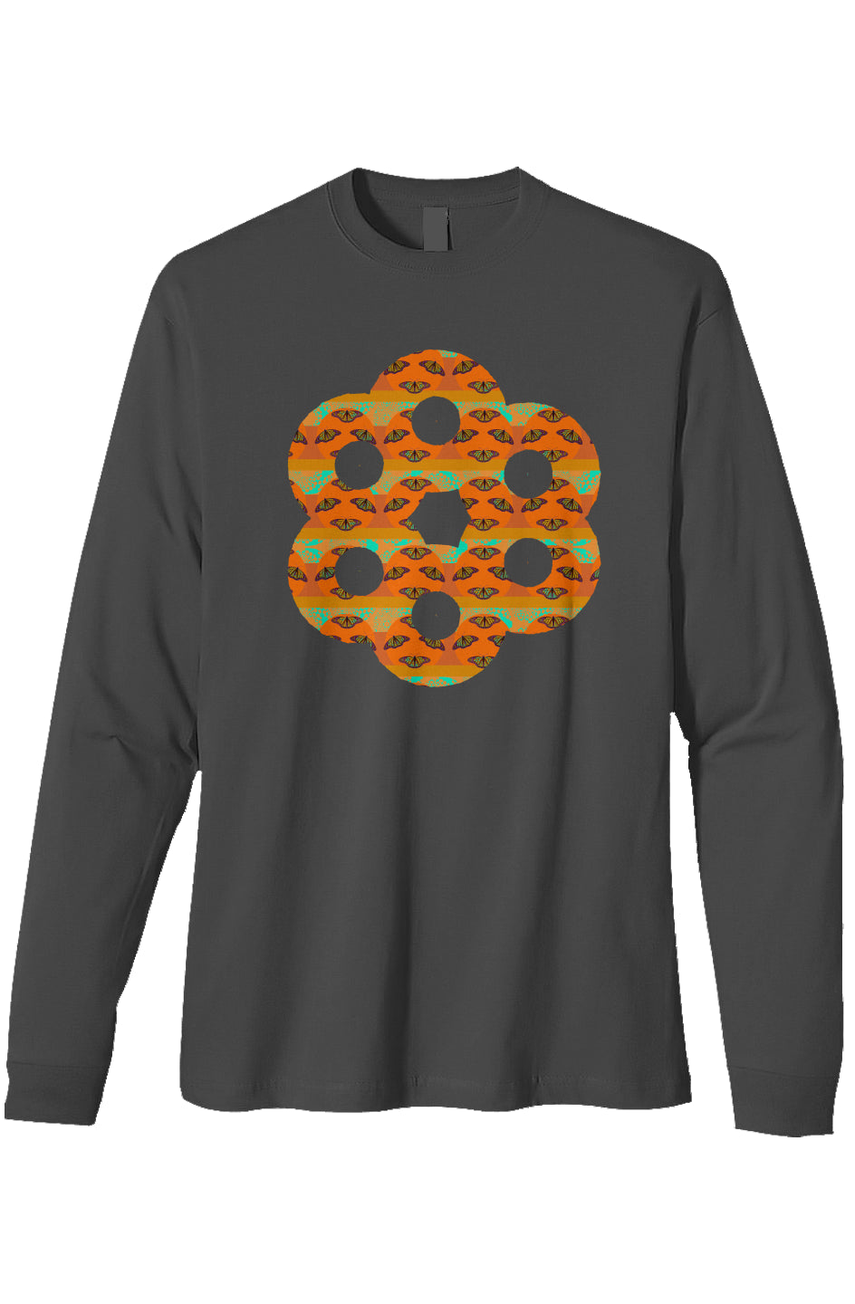 Heavyweight Long Sleeve T-Shirt Butterfly Sunset Honeycomb