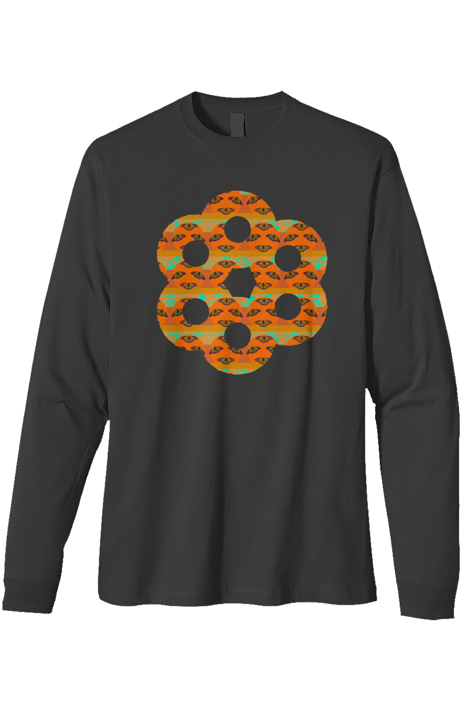 Heavyweight Long Sleeve T-Shirt Butterfly Sunset Honeycomb
