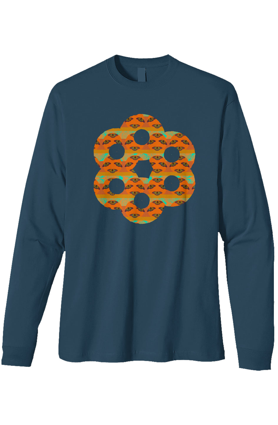 Heavyweight Long Sleeve T-Shirt Butterfly Sunset Honeycomb