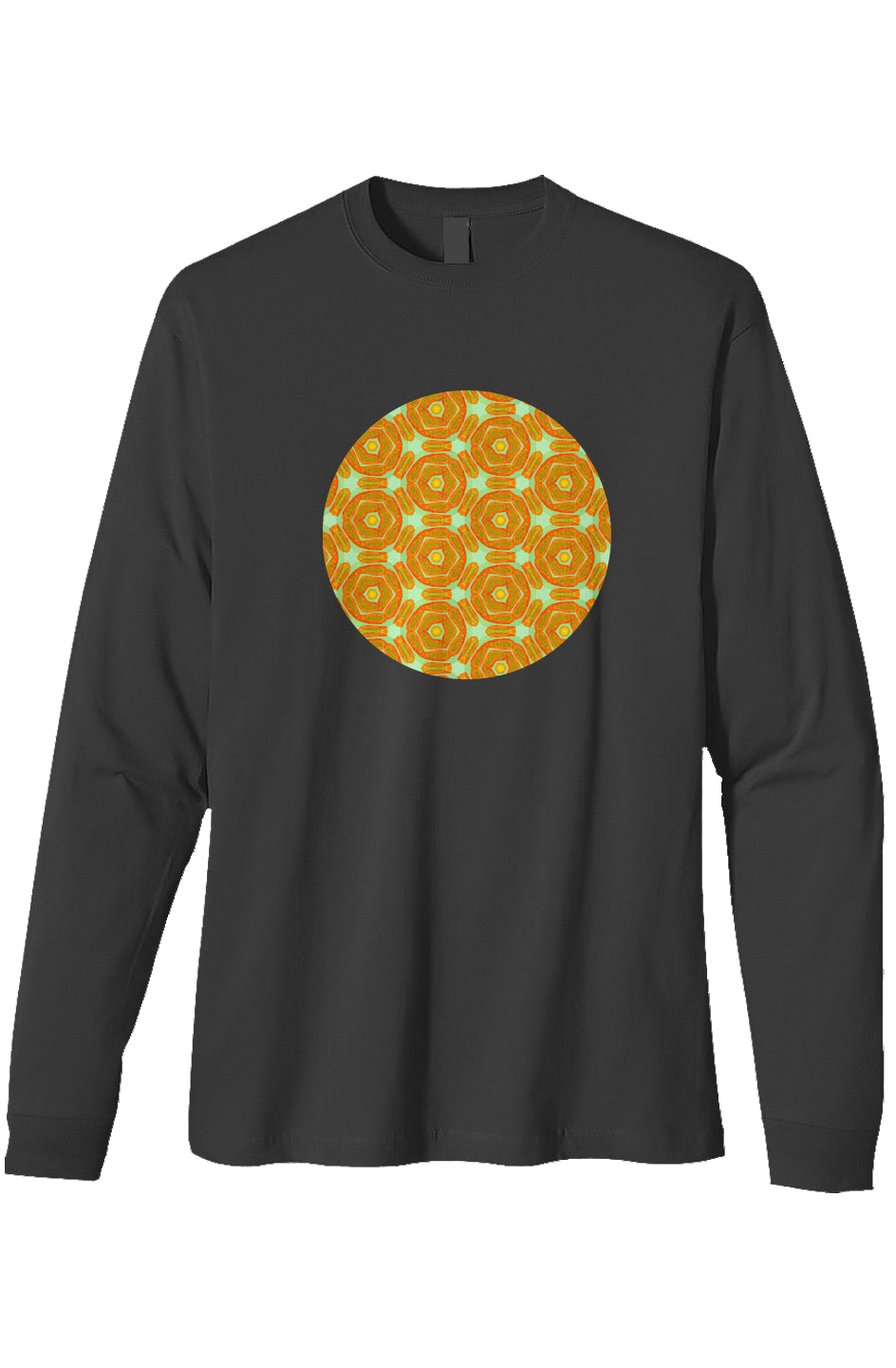 Organic Heavyweight Long Sleeve T-Shirt - Extra Papaya Circle