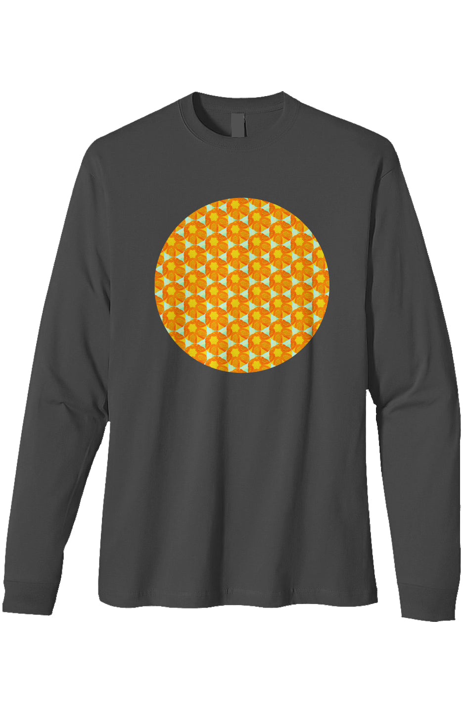 Heavyweight Long Sleeve T-Shirt - Papaya Sunflowers Circle