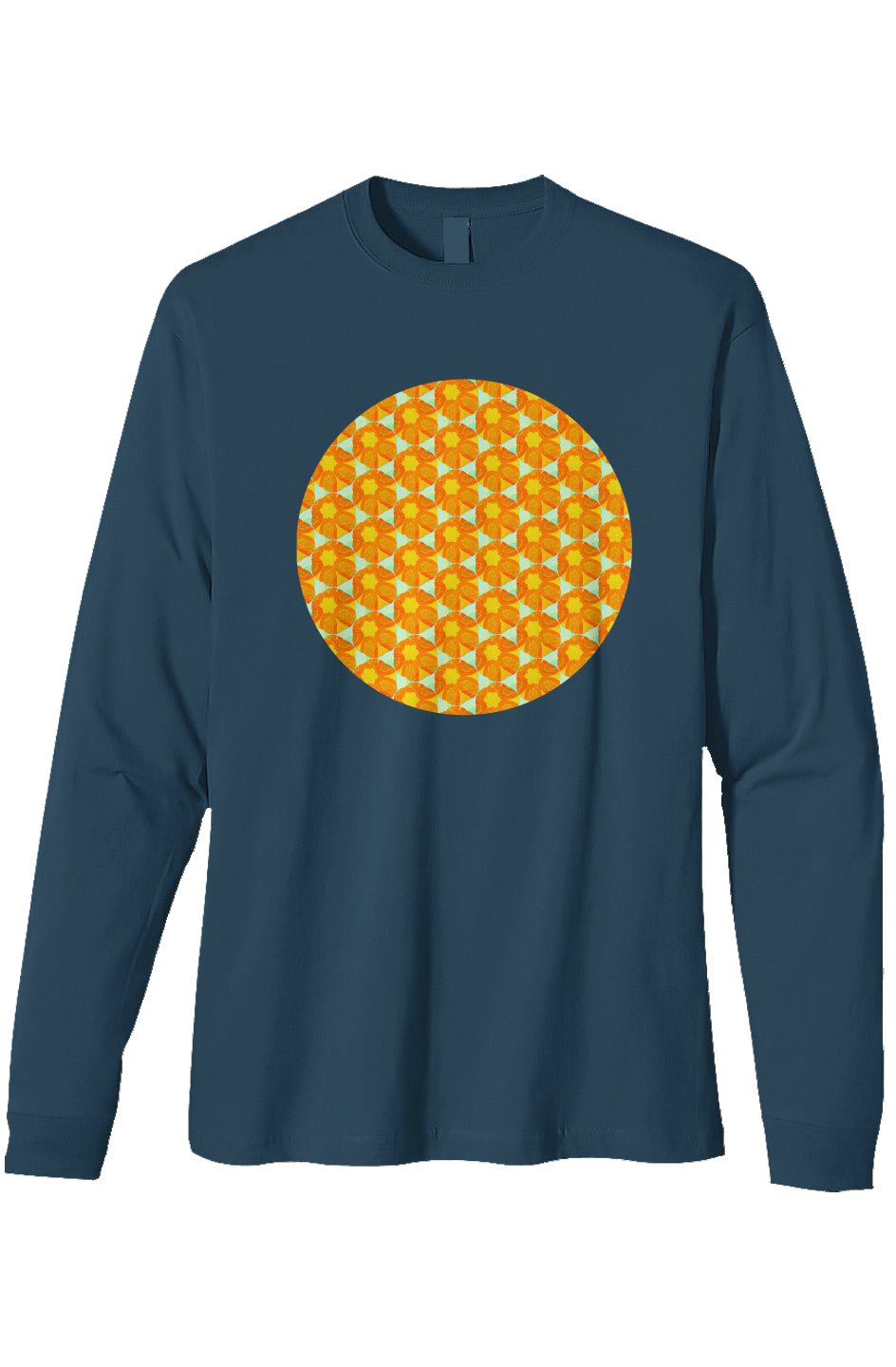 Heavyweight Long Sleeve T-Shirt - Papaya Sunflowers Circle