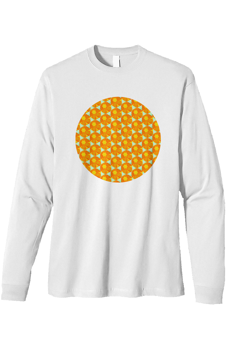 Heavyweight Long Sleeve T-Shirt - Papaya Sunflowers Circle