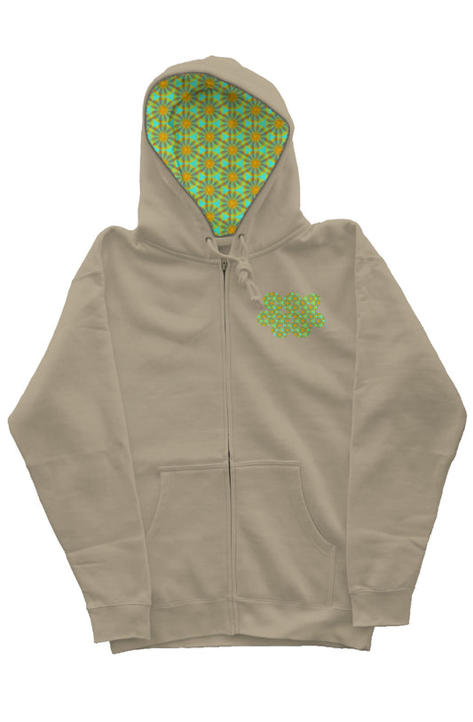 Zip Hoody with Hood Liner - Iysare Leaf Infinity Loop