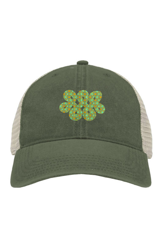 Pigment-Dyed Trucker Cap - Iyasare Leaf Infinity Loop