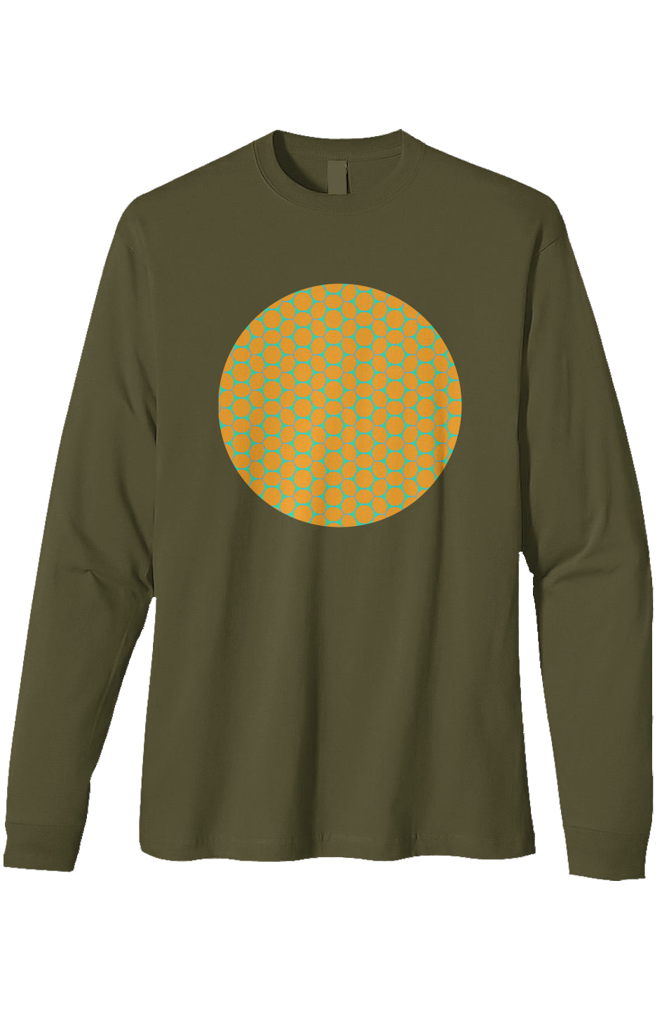 Heavyweight Long Sleeve Organic T-Shirt - Lemon Bubble Circle