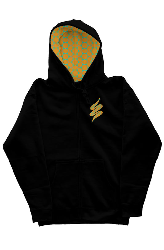 Zip Hoody with Hood Liner - Lemon Bubble Swoop