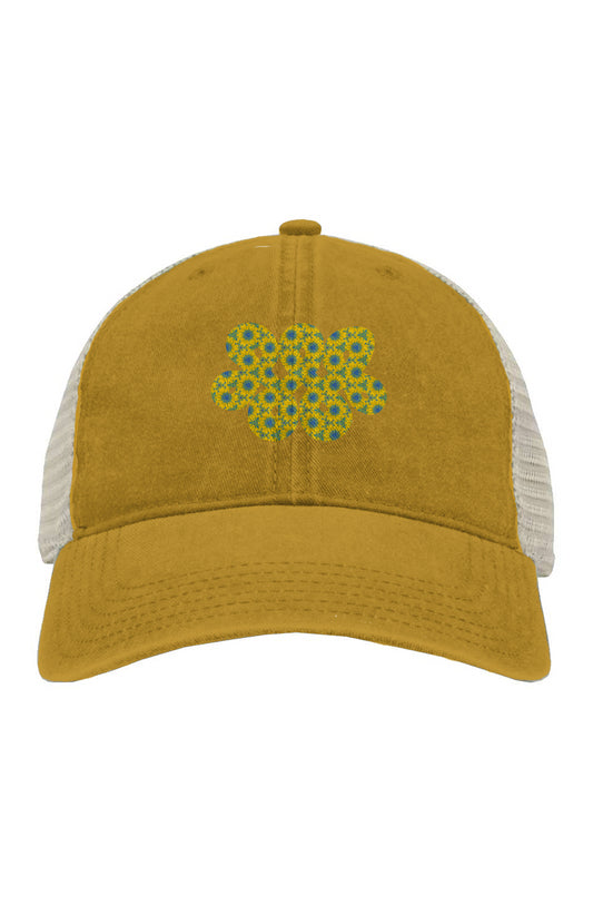Pigment-Dyed Trucker Cap - Vermont Flower Infinity Loop