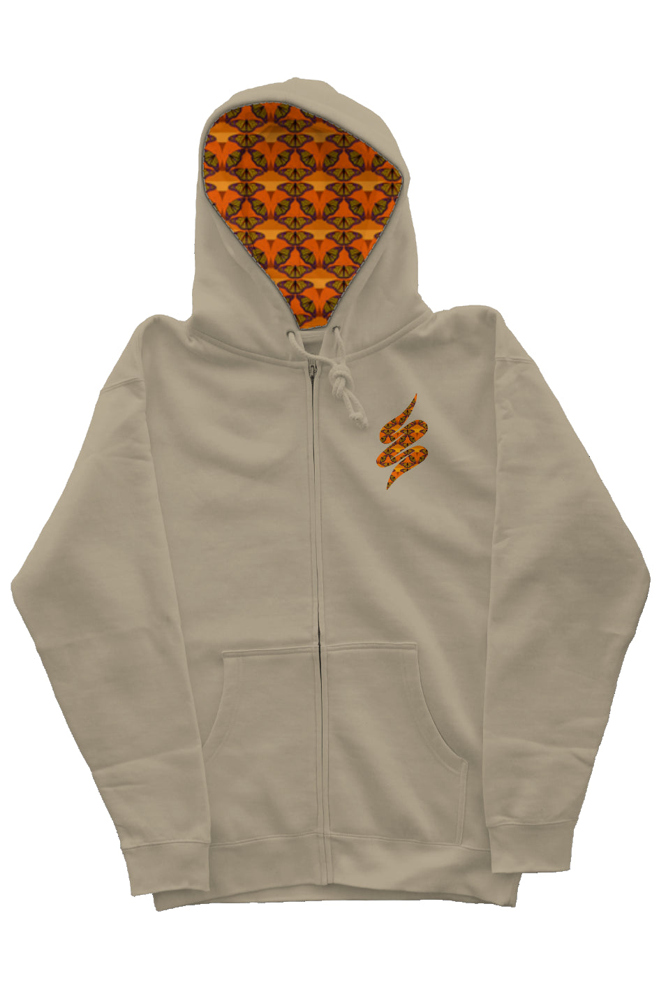 Zip Hoody with Hood Liner - Butterfly Sunset Swoop