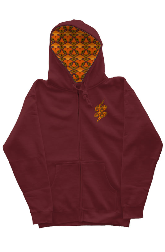 Zip Hoody with Hood Liner - Butterfly Sunset Swoop