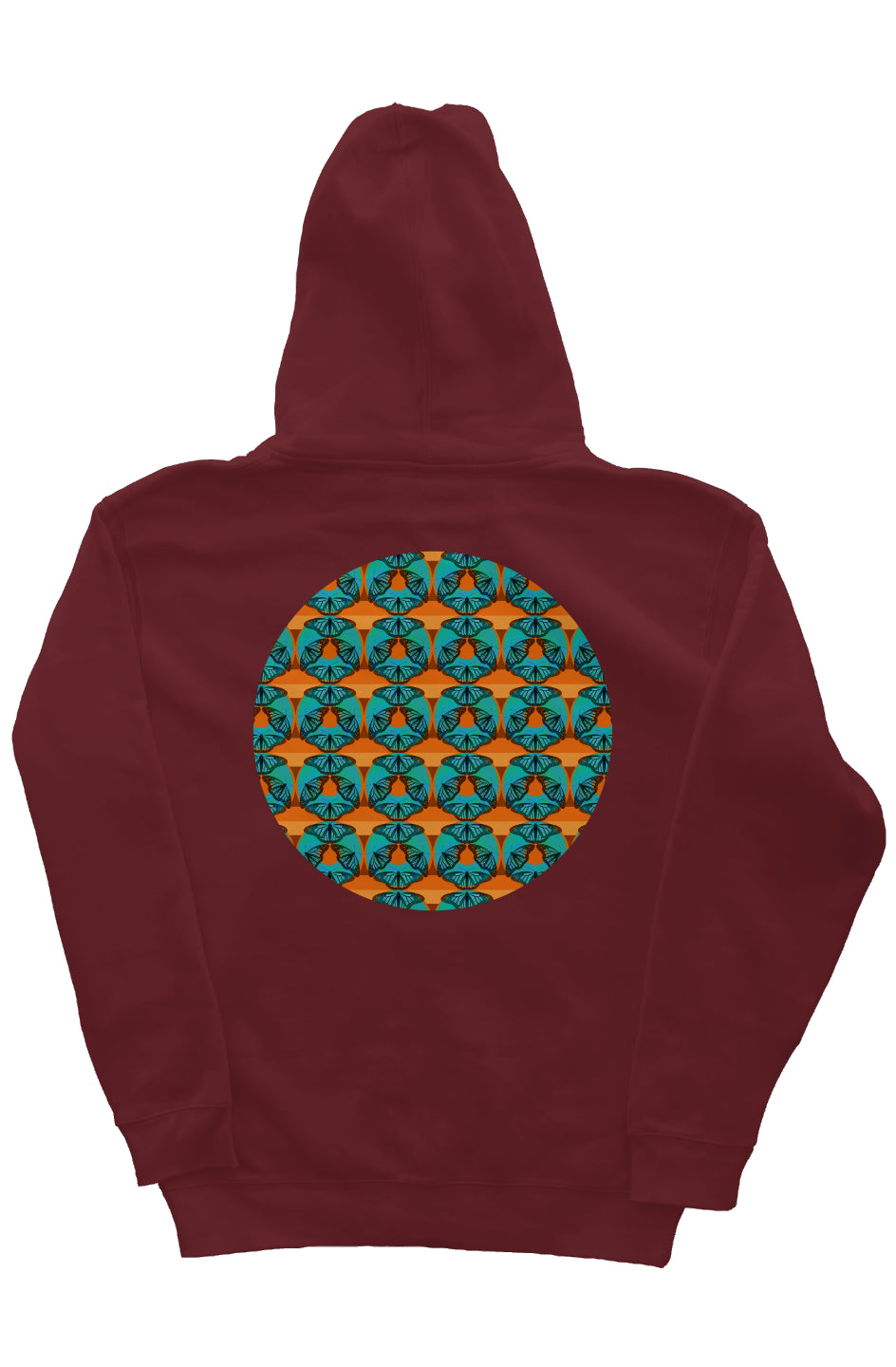 Zip Hoody with Hood Liner - Blue Butterfly Circle