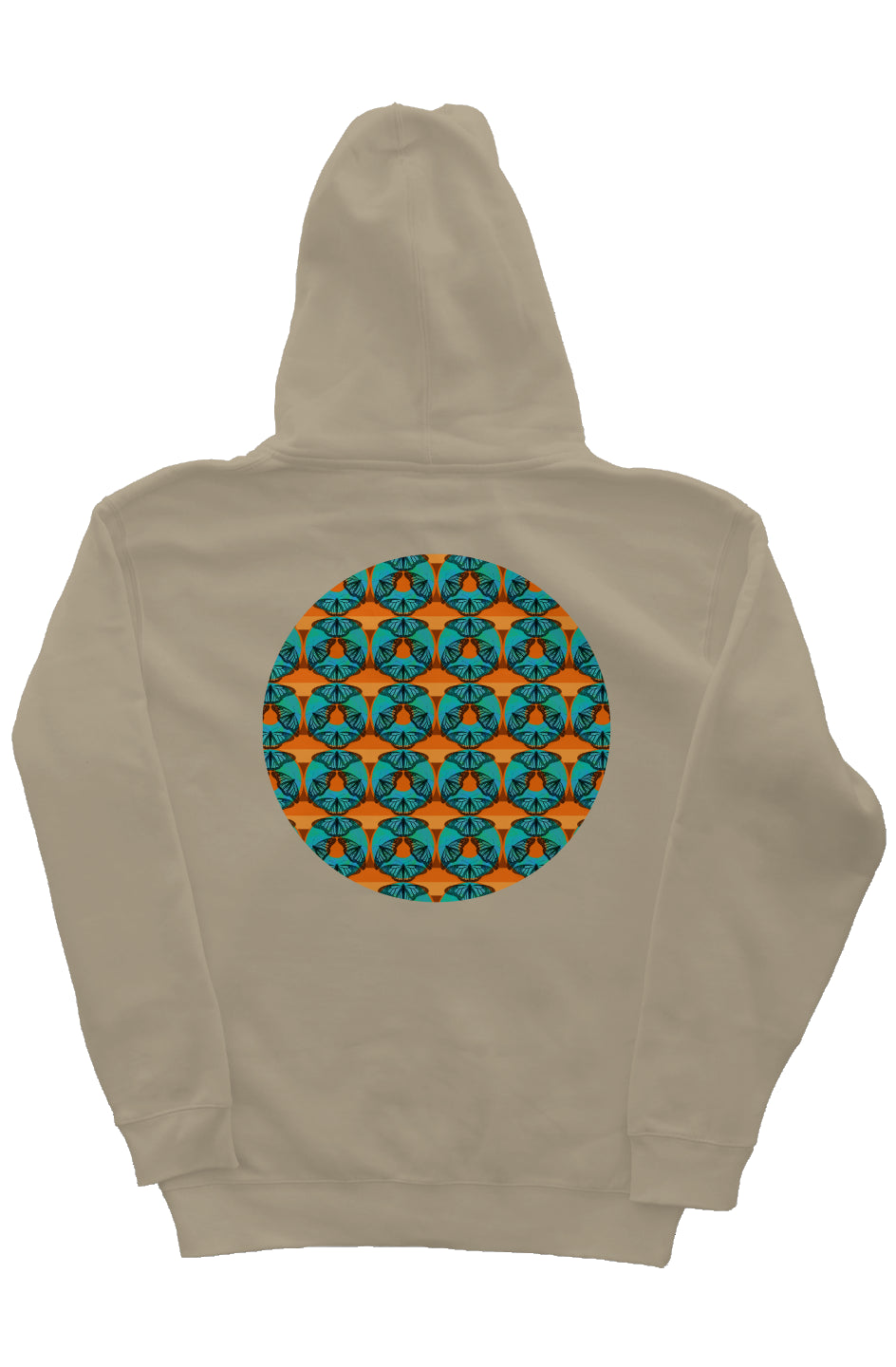 Zip Hoody with Hood Liner - Blue Butterfly Circle