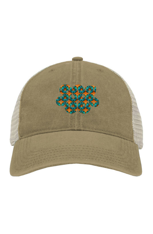 Pigment-Dyed Trucker Cap - Blue Butterfly Infinity Loop