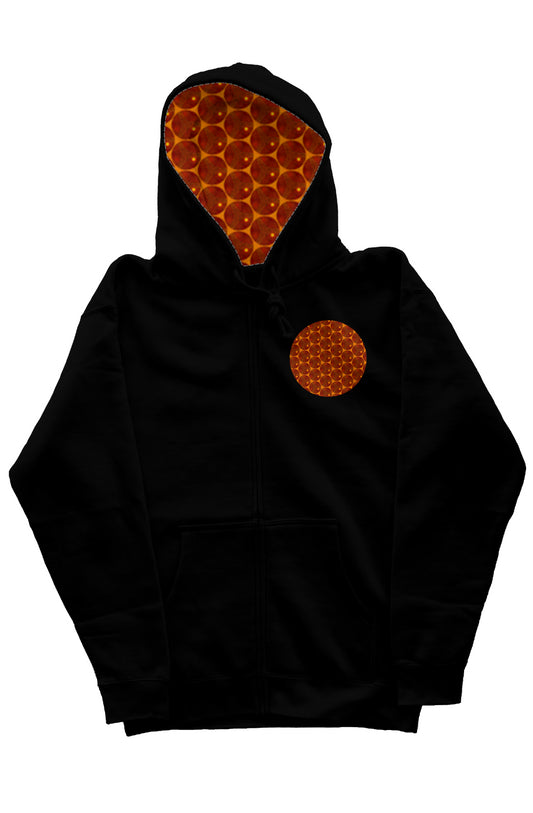 Zip Hoody with Hood Liner - Many Eyes Lantern Circle
