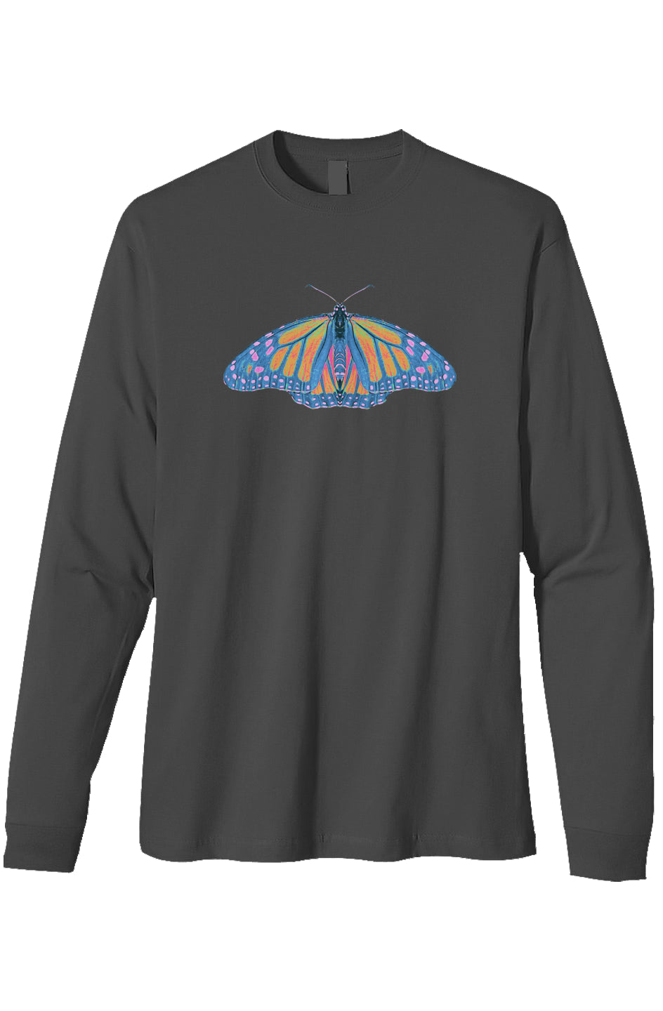 Organic Heavyweight Long Sleeve T-Shirt - Thermal Monarch Butterfly