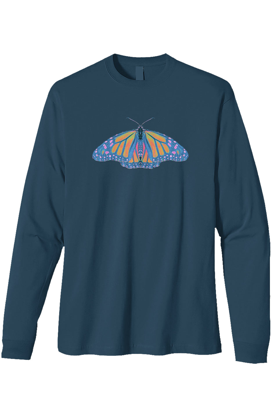Organic Heavyweight Long Sleeve T-Shirt - Thermal Monarch Butterfly