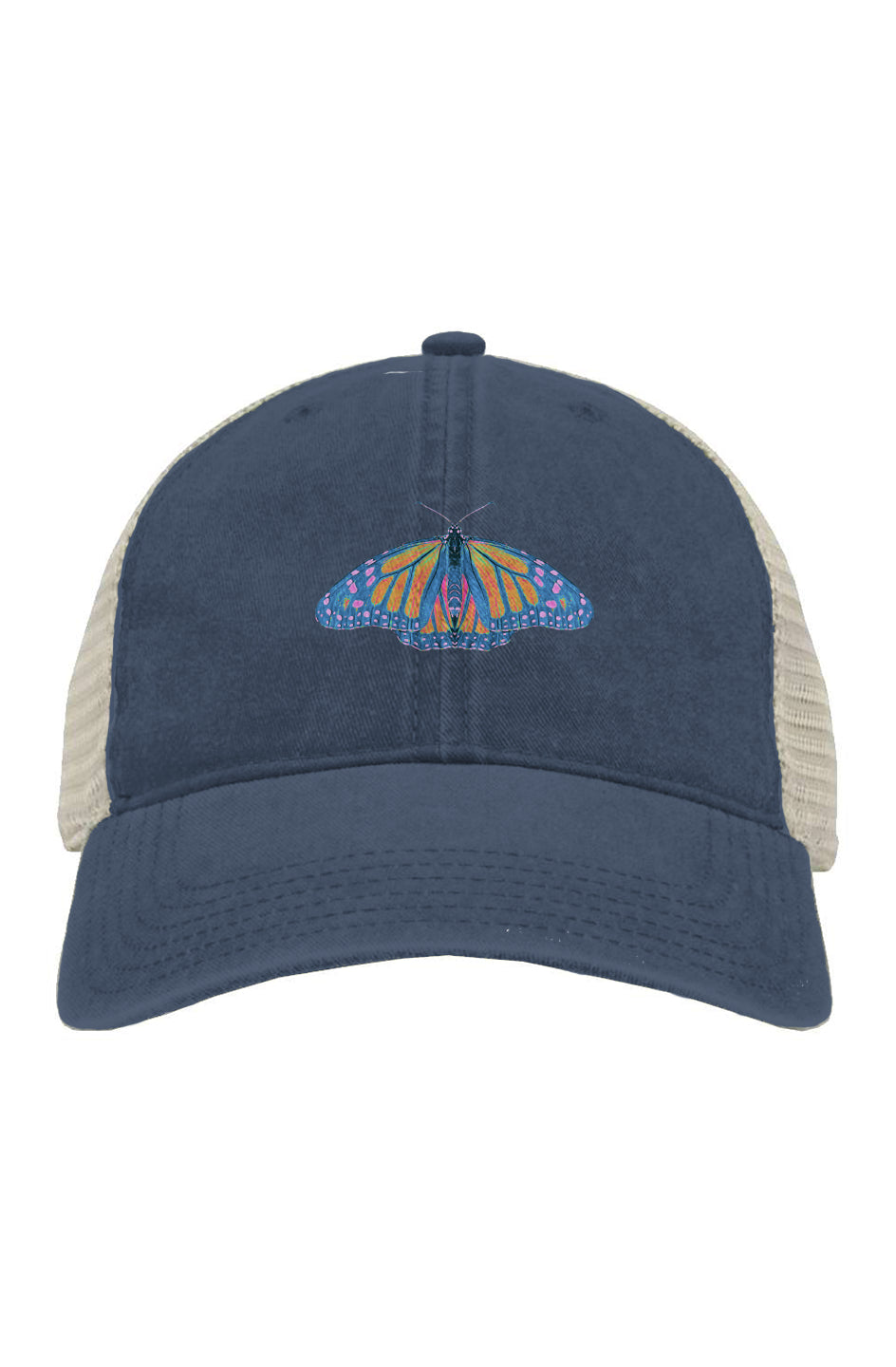 Pigment-Dyed Trucker Cap - Thermal Monarch Butterfly